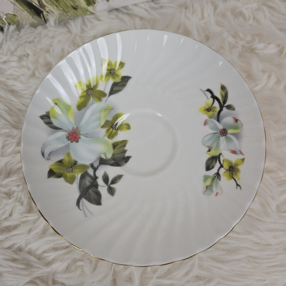 Crown Staffordshire Vintage 3 piece Cup, Saucer, and Dessert Plate - Picture 8 of 14